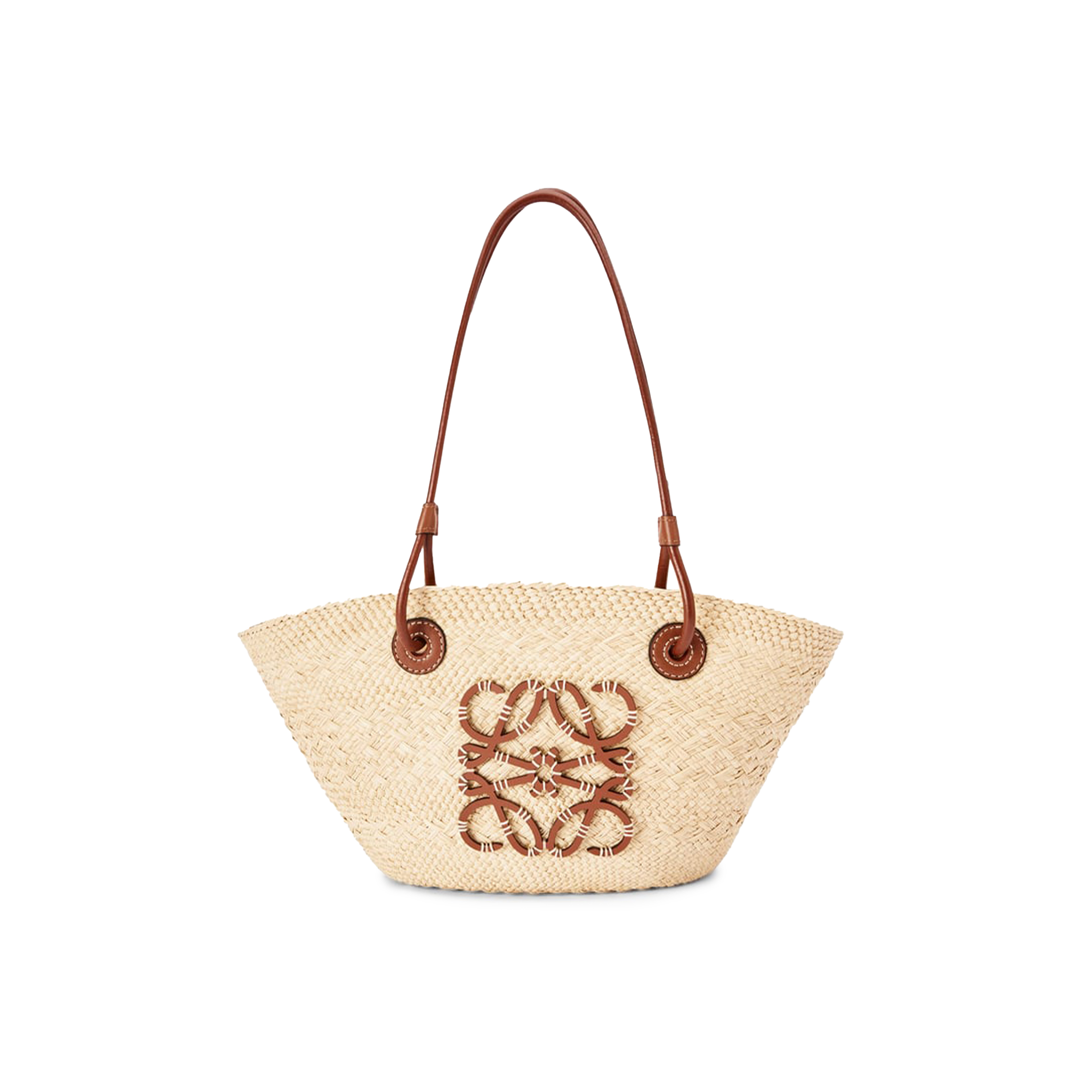 L0ew* small anagram basket bag in iraca palm and calfskin a223p65x01-2435 (38*17*13cm)